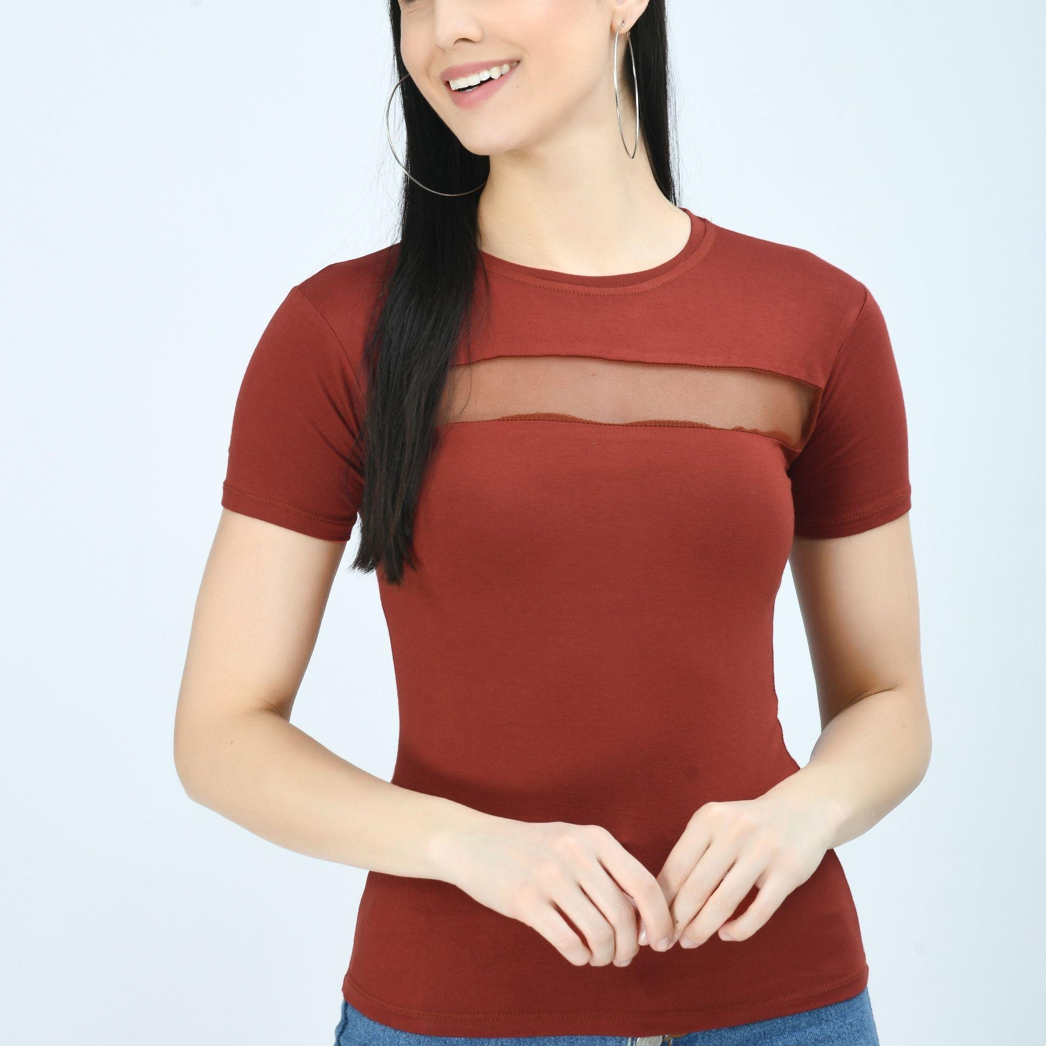 Airbiter Collection Women's Cotton Blend Solid Tops